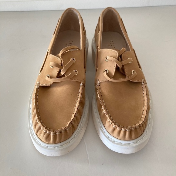 NWOT Cecelia New York Anthropologie Tan Leather Reedy Platform Loafers Sz 6 - Picture 5 of 8